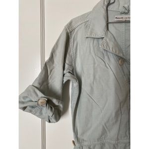 Madewell Utility Jumpsuit XS Light Blue Cotton Workwear Boiler Suit Minimalist
